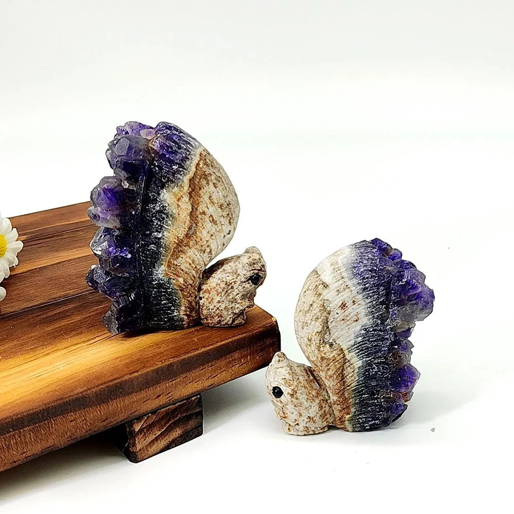 Purple Amethyst Cluster Squirrel-ToShay.org