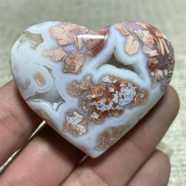 Pink Flower Agate Heart-ToShay.org