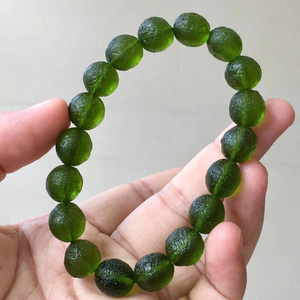 Green Moldavite Meteorite Bracelet-ToShay.org