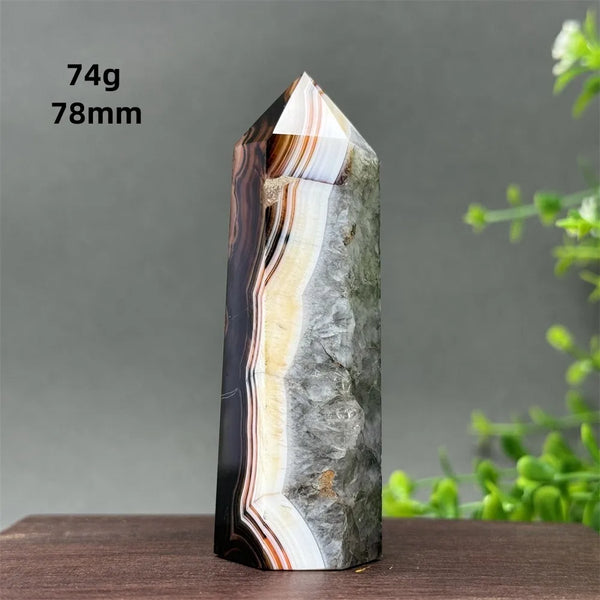 Black Red Agate Stripe Obelisk-ToShay.org