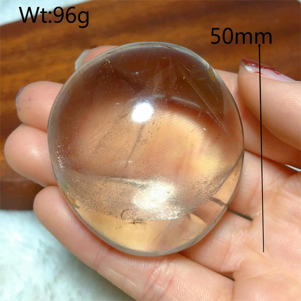 Clear Smokey Quartz Palm Stone-ToShay.org
