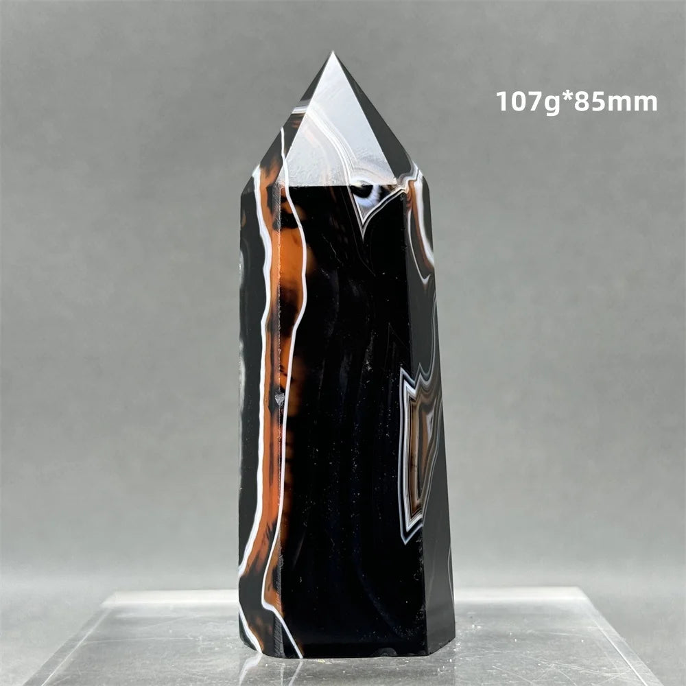 Black Red Striped Agate Wand-ToShay.org