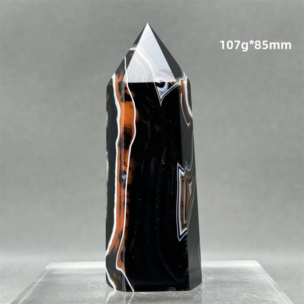 Black Red Striped Agate Wand-ToShay.org