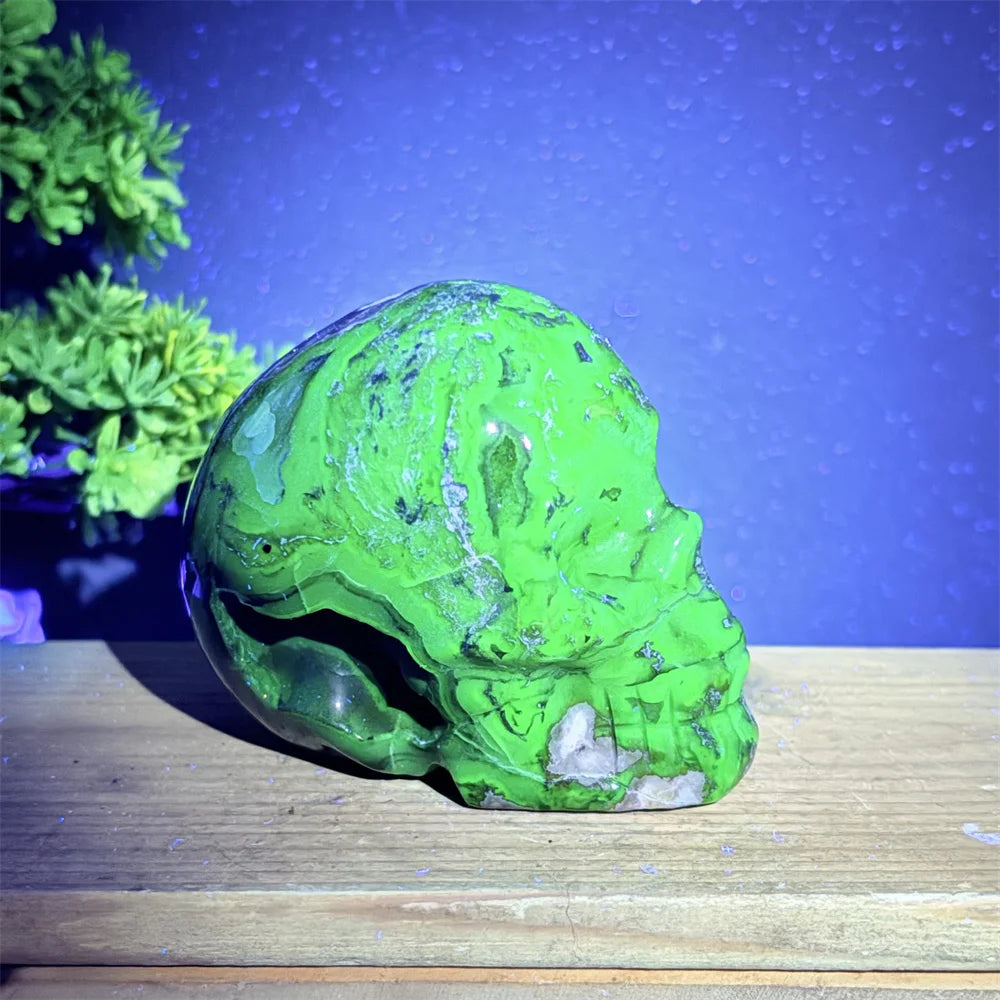 Grey Volcanic Agate Skull-ToShay.org