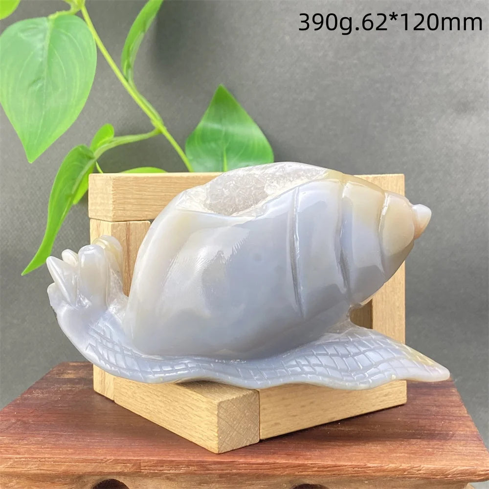 Grey Agate Geode Snail-ToShay.org