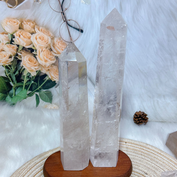 Clear Rainbow Quartz Crystal Tower-ToShay.org