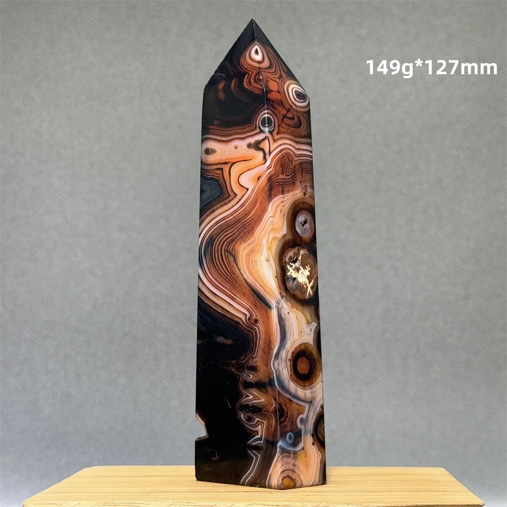 Orange Striped Agate Obelisk-ToShay.org