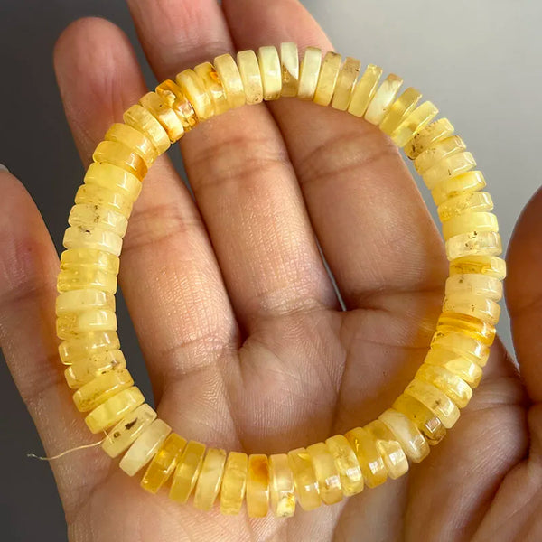 Yellow Amber Bead Bracelets-ToShay.org