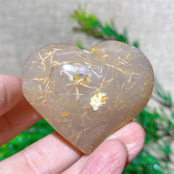 Yellow Hair Agate Heart-ToShay.org