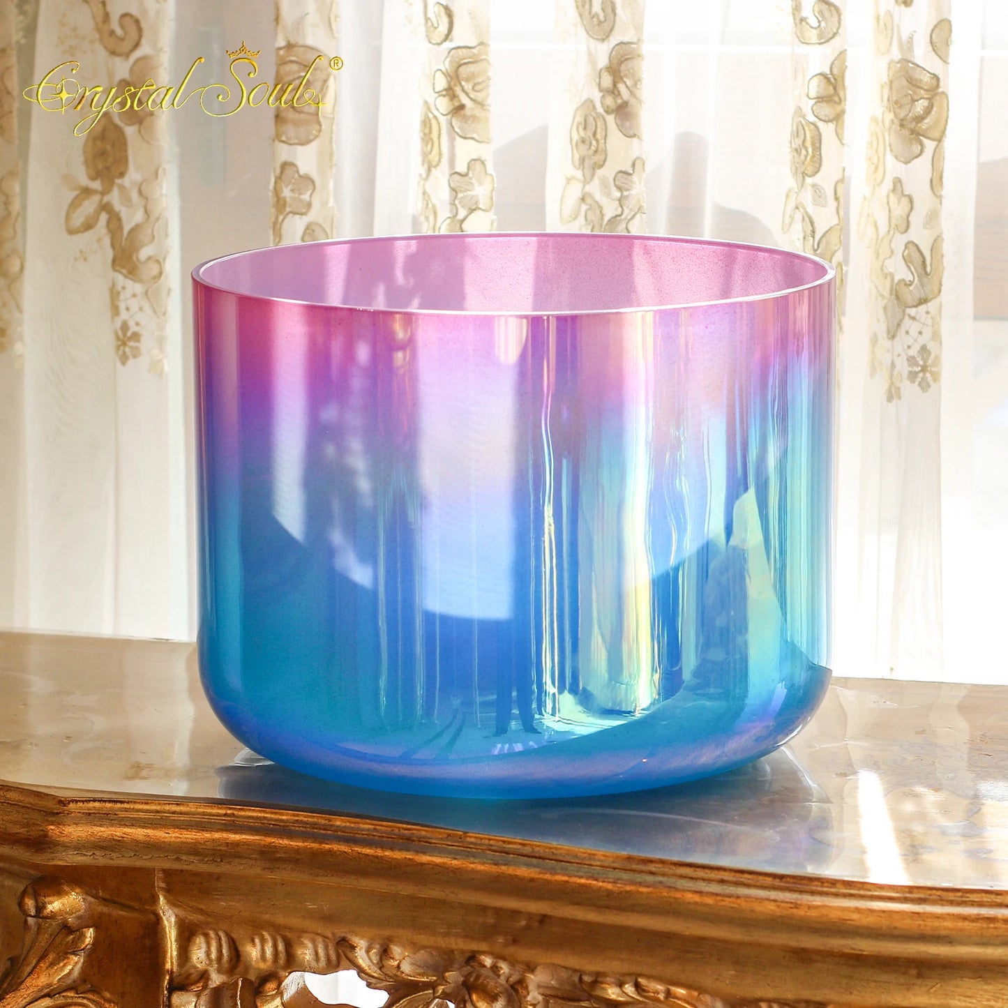 Crystal Soul New 11 Inch Gradient Blue pink Crystal Singing Bowl Sound Healing Long Sustain Sound-ToShay.org