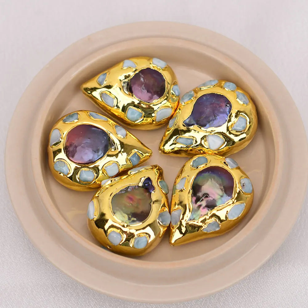 Black Pearl Bezel Beads-ToShay.org