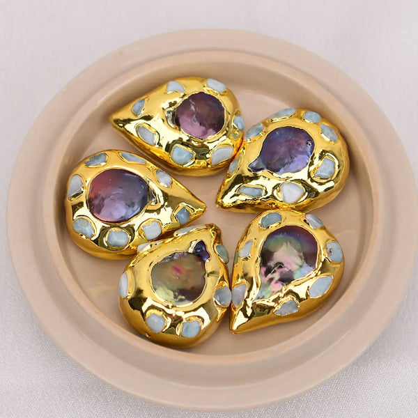 Black Pearl Bezel Beads-ToShay.org