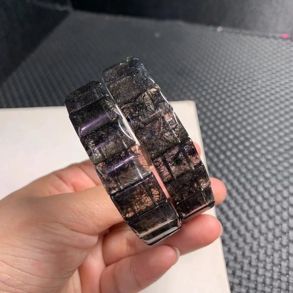 Black Rutilated Quartz Bracelet-ToShay.org