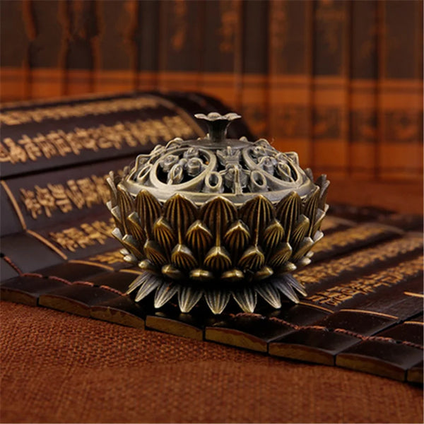 Copper Lotus Incense Burner-ToShay.org