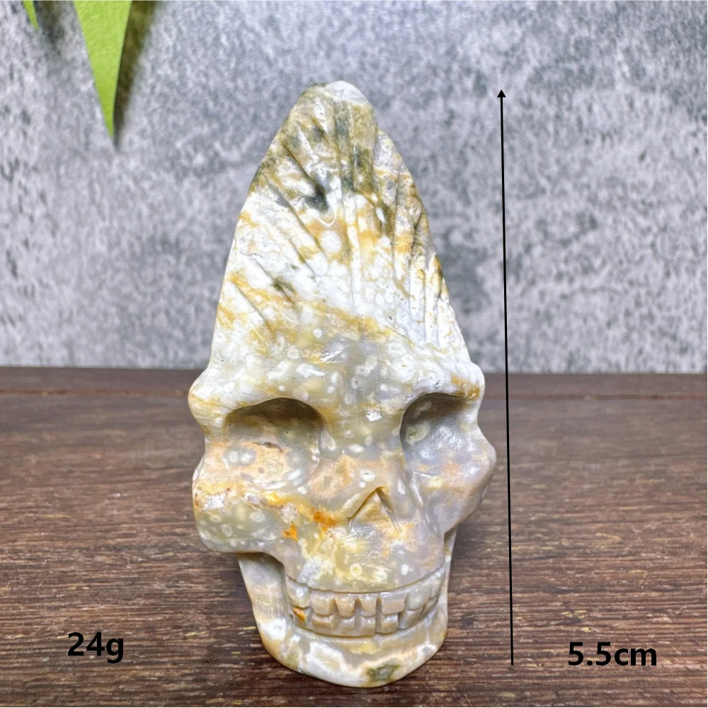 Ocean Jasper Feather Skull-ToShay.org