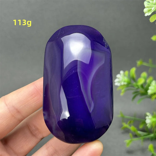 Purple Agate Palm Stone-ToShay.org