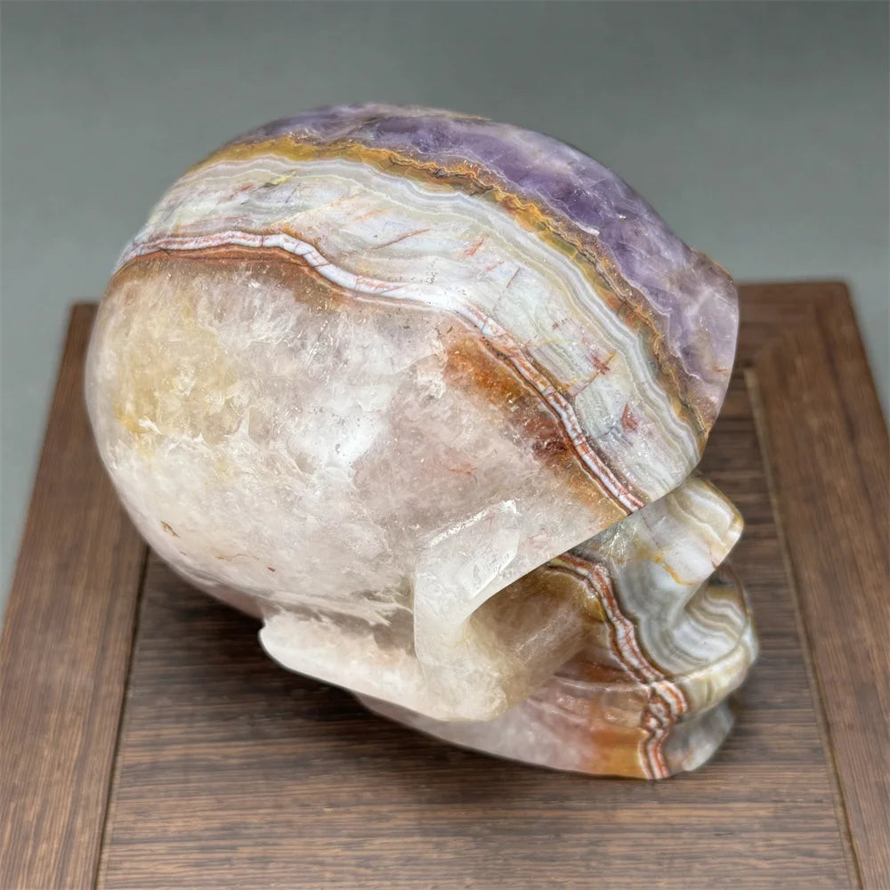 Natural Fantasy Amethyst Skull Hand-Carved Skull Aura Super Energy Home Decoration Witchcraft Altar Meditation Ornaments-ToShay.org