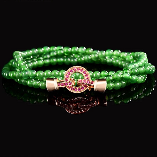 Green Jadeite Wrap Bracelet-ToShay.org