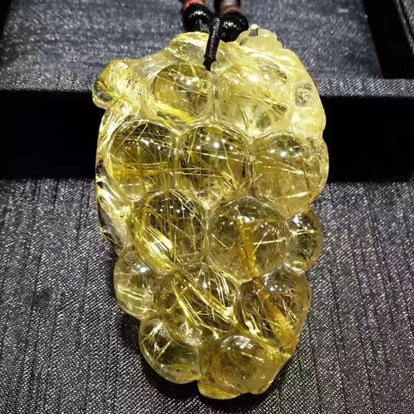 Gold Rutilated Quartz Pendant-ToShay.org