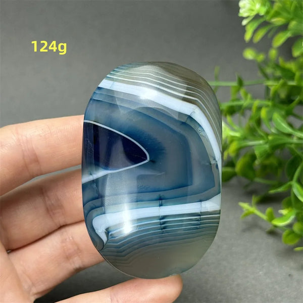 Blue Agate Palm Stone-ToShay.org