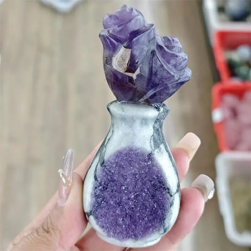 Purple Amethyst Flower Vase-ToShay.org