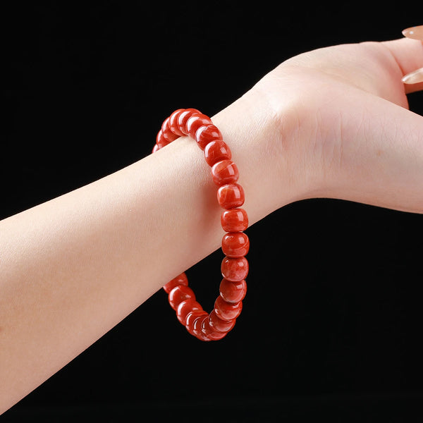 Red Agate Bead Bracelet-ToShay.org
