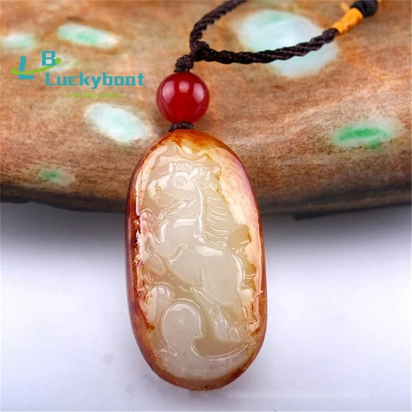 Yellow Jade Horse Pendant-ToShay.org