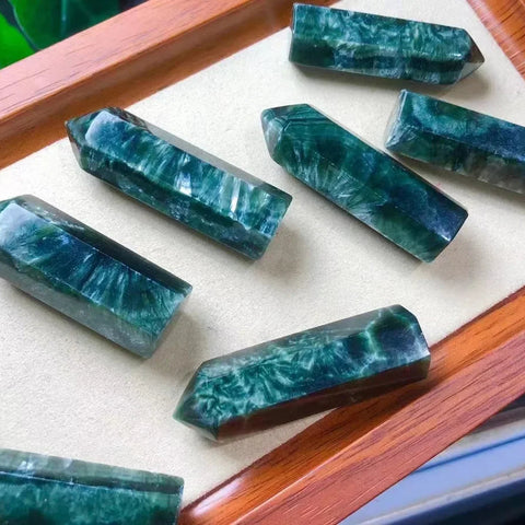 Green Seraphinite Crystal Point-ToShay.org