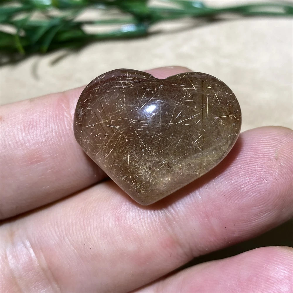Gold Hair Rutile Quartz Heart-ToShay.org