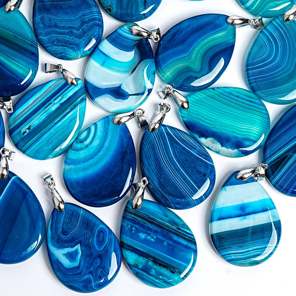 Blue Agate Pendant-ToShay.org