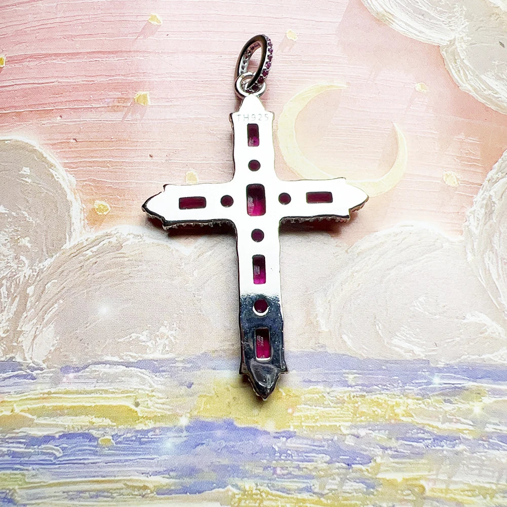 Pink Rose Stone Cross-ToShay.org