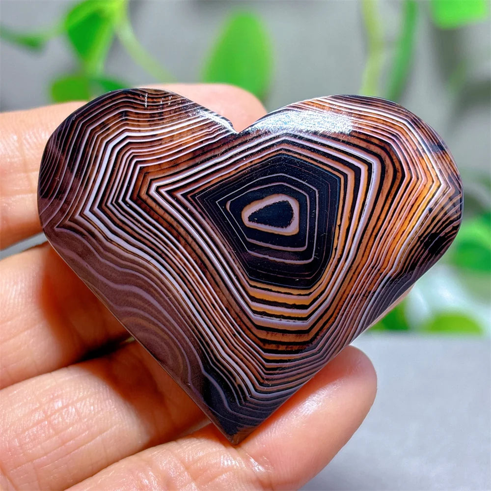 Red Black Silk Agate Heart-ToShay.org