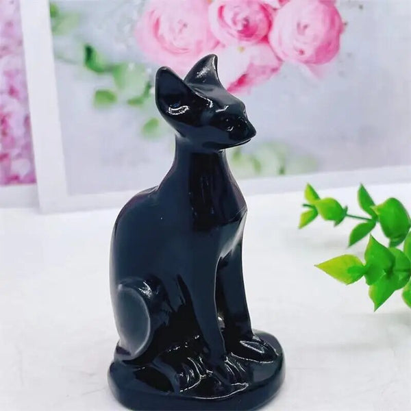 Black Obsidian Egyptian Cat-ToShay.org