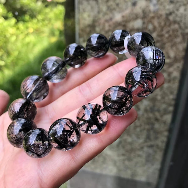 Black Rutilated Quartz Bracelet-ToShay.org