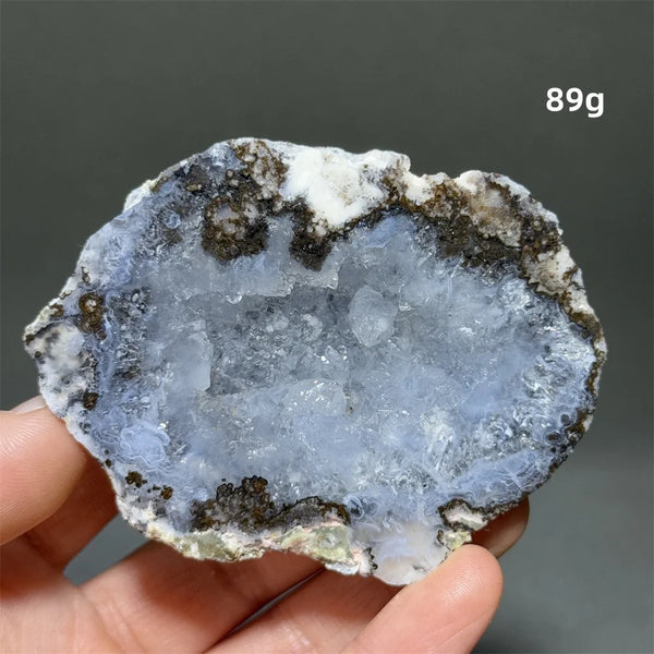 White Agate Crystal Cave Egg-ToShay.org