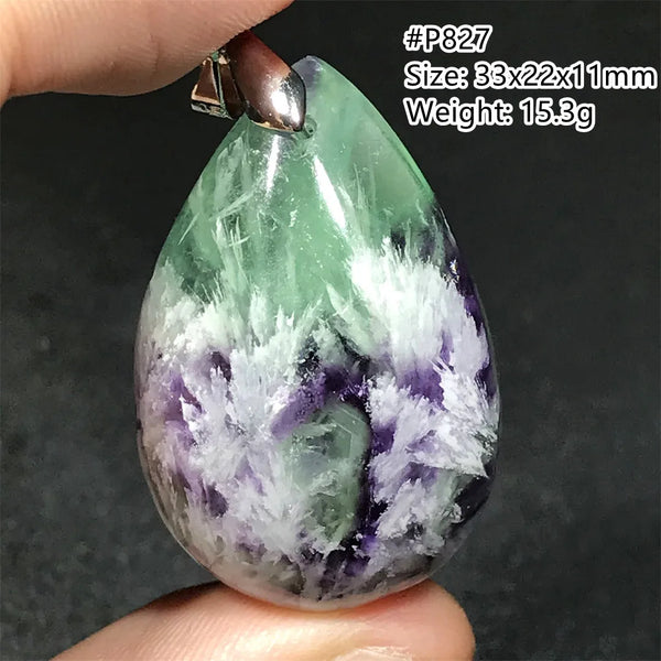 Green Feather Fluorite Pendant-ToShay.org