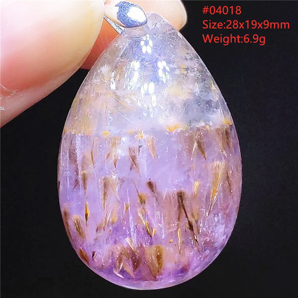 Purple Rutilated Auralite Pendant-ToShay.org