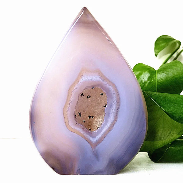 Blue Agate Geode Point-ToShay.org