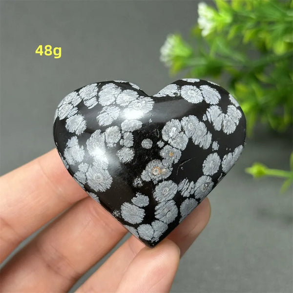 Black Snowflake Obsidian Heart-ToShay.org