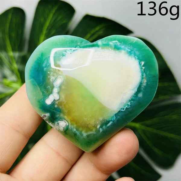 Green Flower Agate Heart-ToShay.org