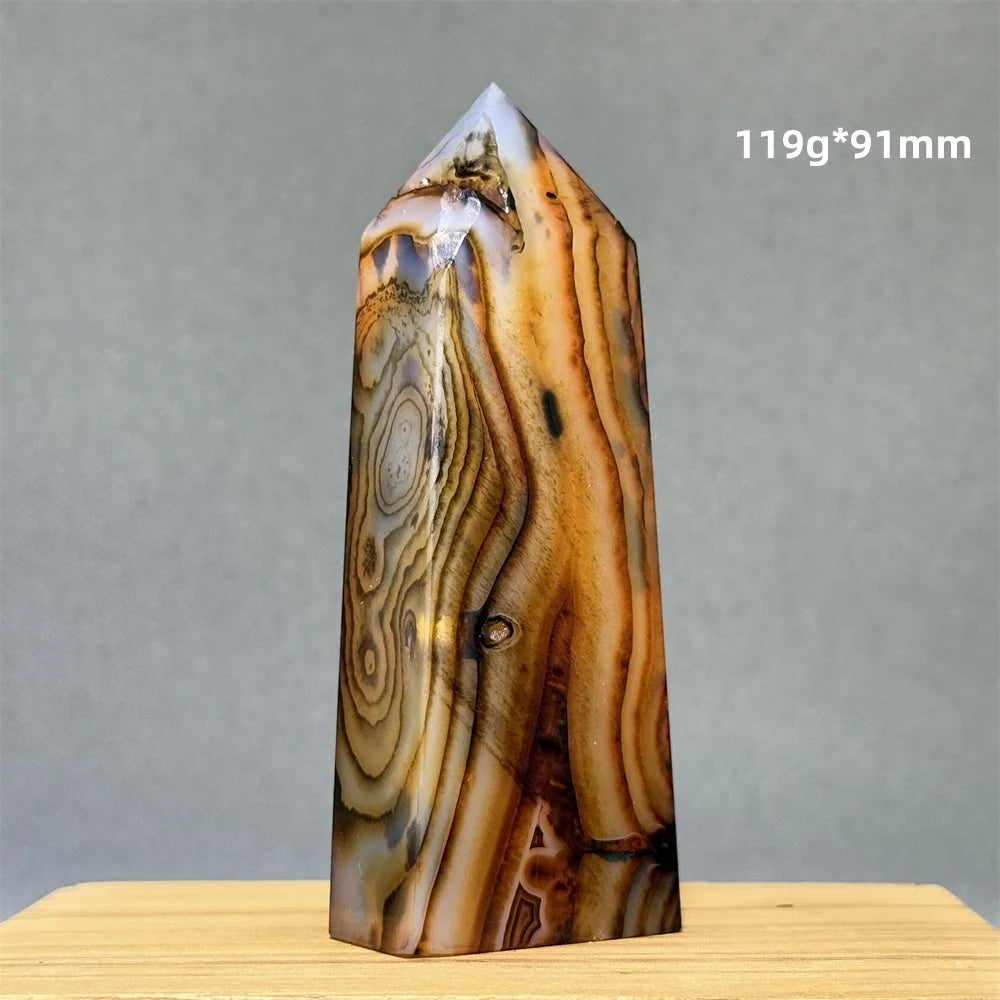 Orange Striped Agate Obelisk-ToShay.org