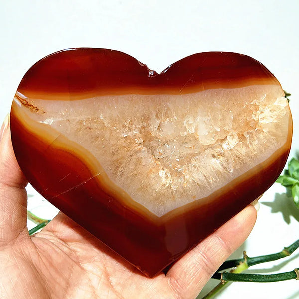 Red Agate Geode Heart-ToShay.org
