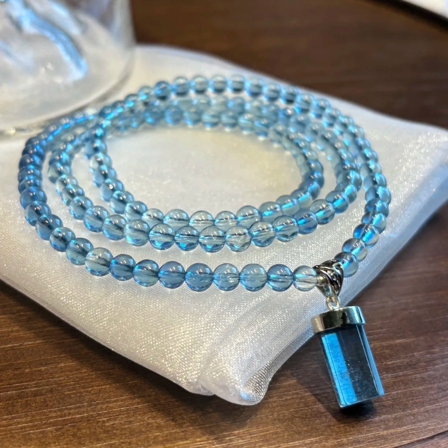 Blue Aquamarine Wrap Bracelet-ToShay.org