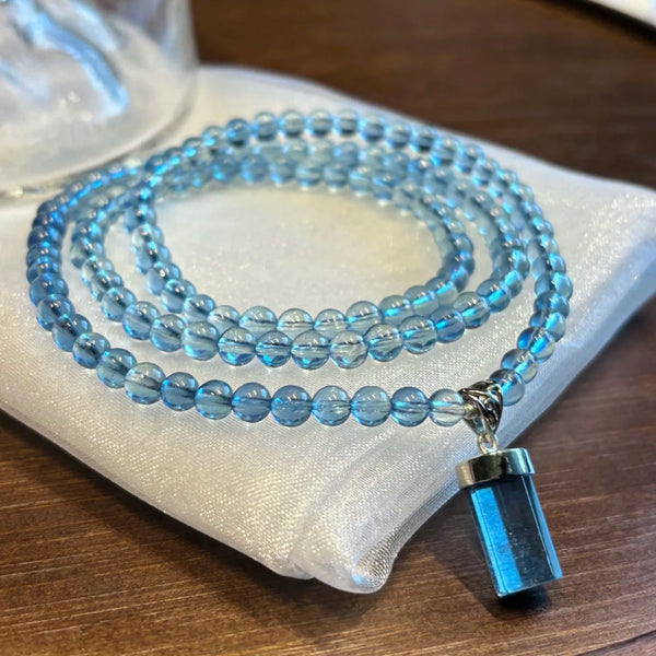 Blue Aquamarine Wrap Bracelet-ToShay.org