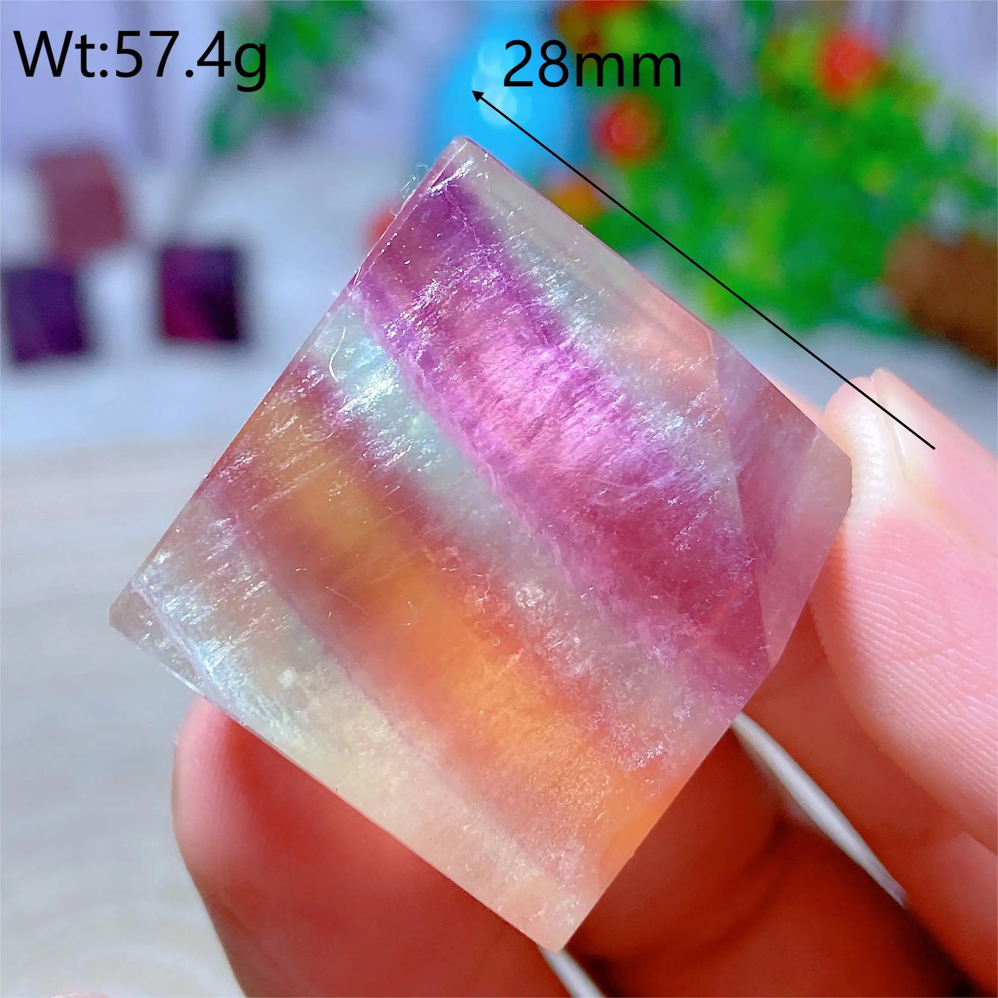 Rainbow Fluorite Cube-ToShay.org