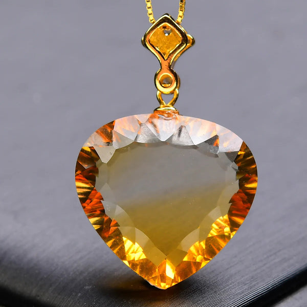 Yellow Citrine Quartz Pendant-ToShay.org