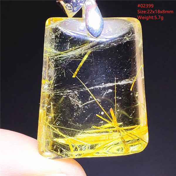 Gold Rutilated Quartz Pendant-ToShay.org