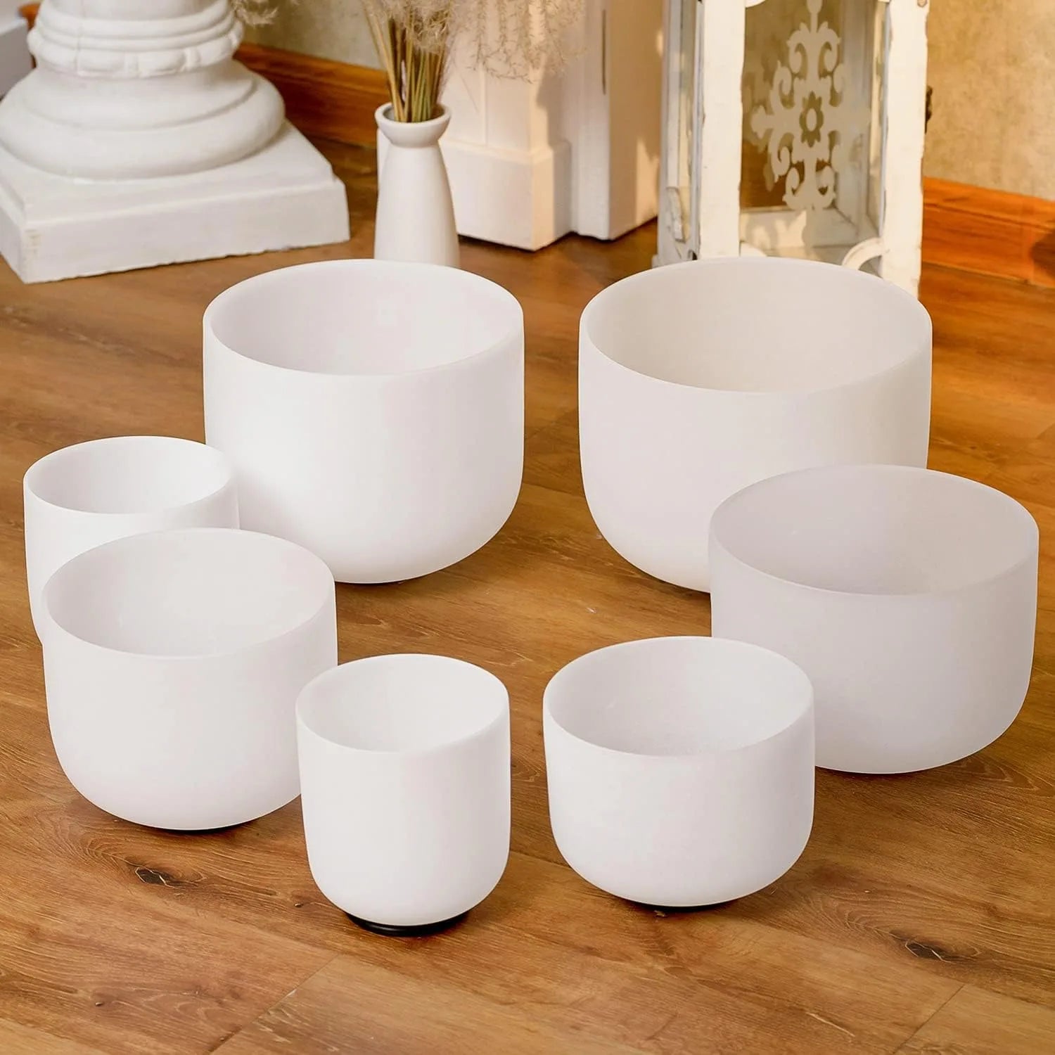 White Frosted Singing Bowls-ToShay.org