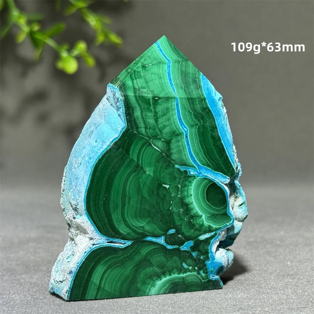 Blue Chrysocolla Malachite Point-ToShay.org