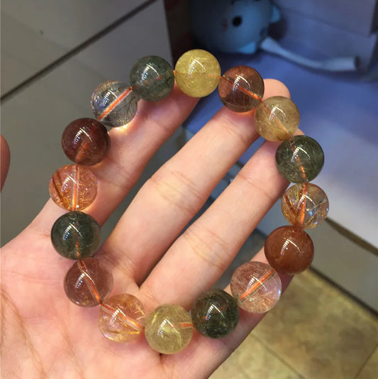 Gold Rutilated Quartz Bracelet-ToShay.org